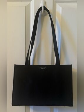 kate spade “Sam” Black Rectangular Nylon Tote with Long Straps